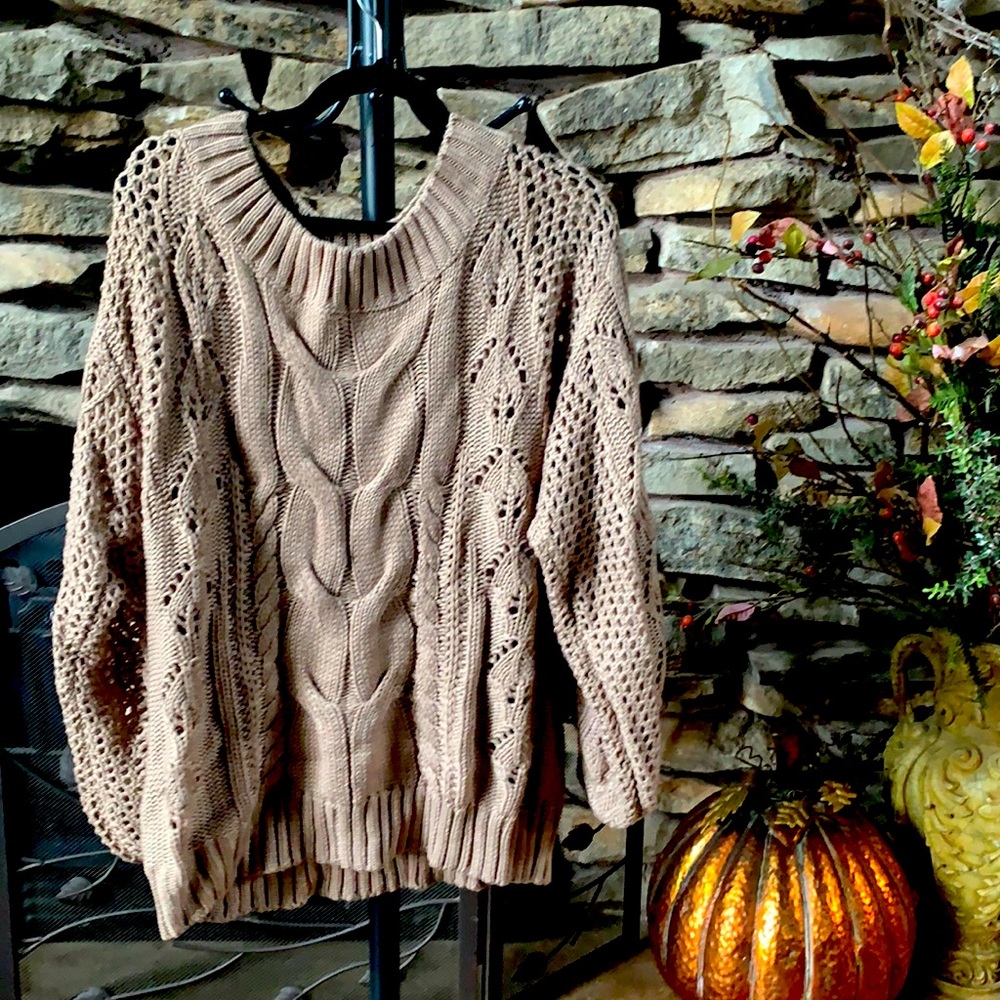 Knit Sweater with Chunky Sleeve